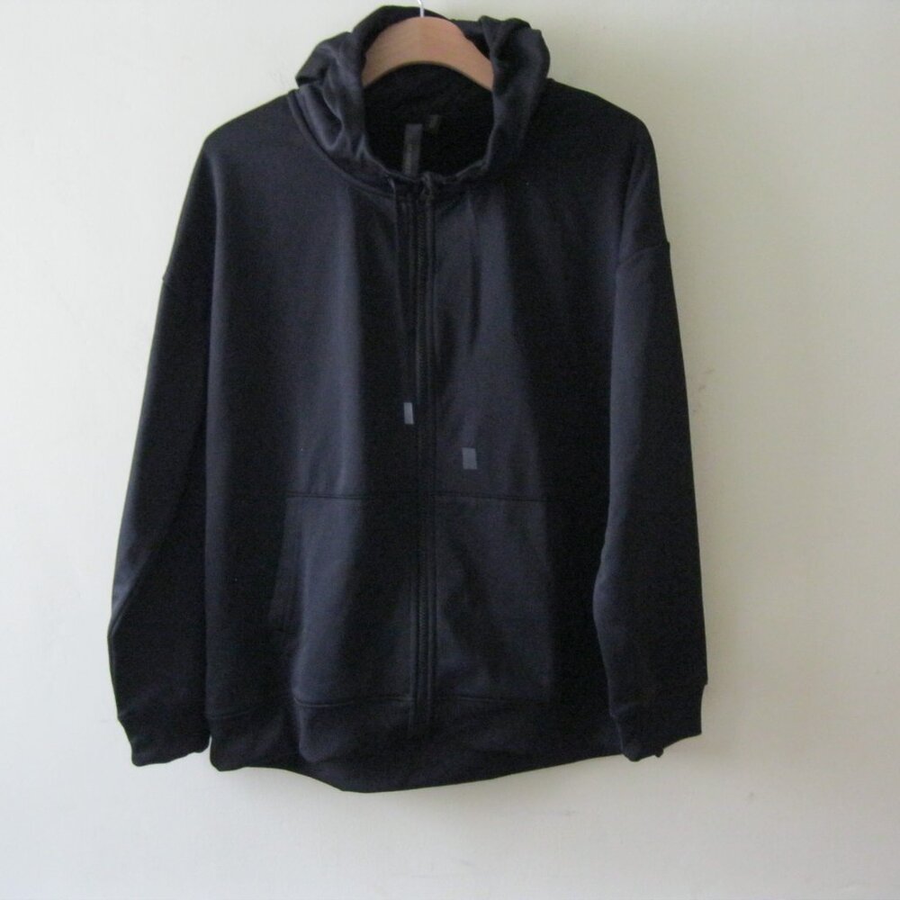 Mondetta Men's Stretch stand up collar Full Zip Hoodie Jacket  black L (0682)